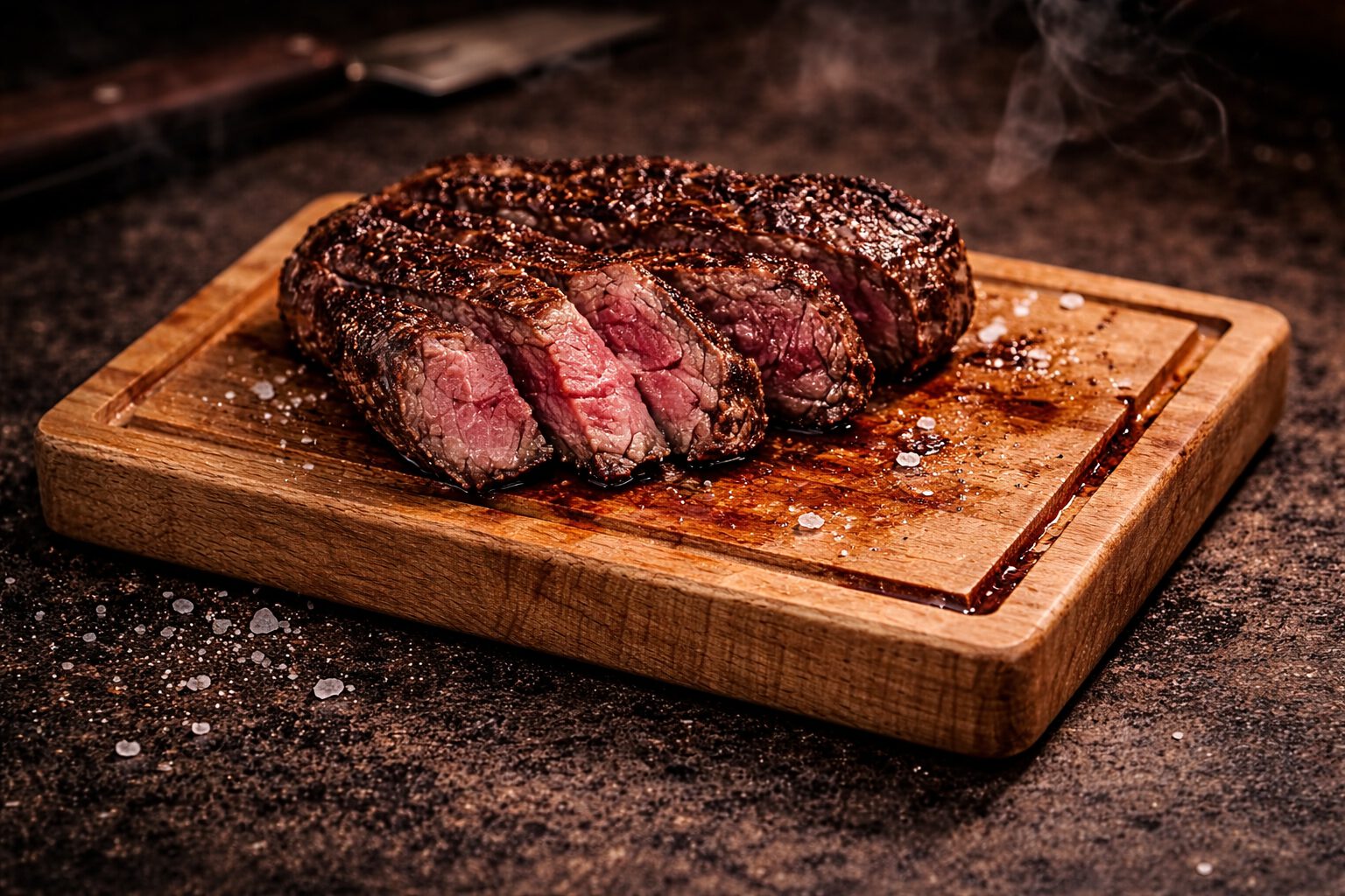 BBQ-Schneidebrett-Eiche-Steakbrett-Szene-05 BBQ Schneidebrett Eiche