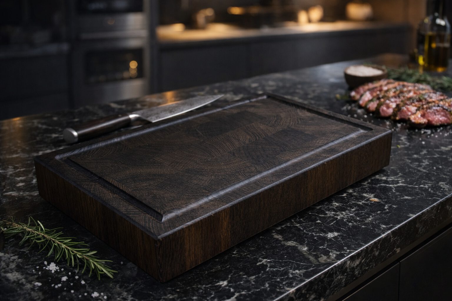 Räuchereiche-Stirnholz-schwarzes-Schneidebrett-01 Schwarzes Schneidebrett Stirnholz Räuchereiche