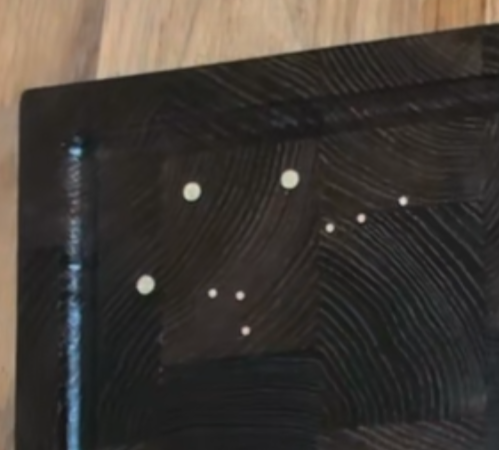 Schwarzes Schneidebrett Stirnholz Räuchereiche Sternzeichen Waage