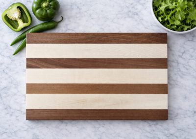 Schneidebrett Ahorn Nussbaum zweifarbig Draufsicht