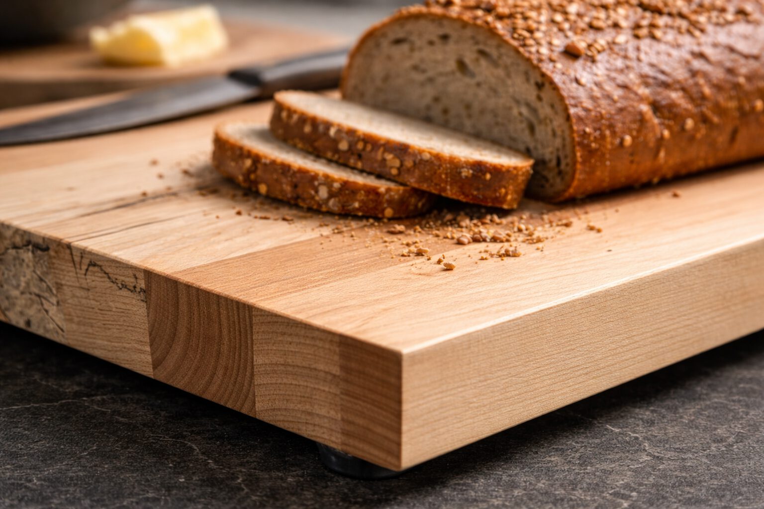 skandinavisches Schneidebrett Birke Detailansicht