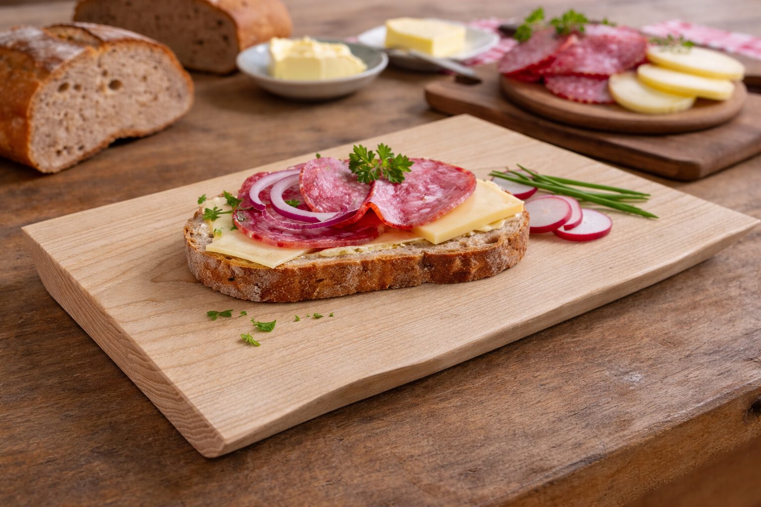 Vesperbrett-Brotzeitbrett-Esche-Szene-01 Vesperbrett Massivholz Esche